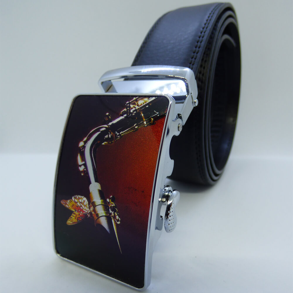 Ceinture boucle automatique polychrome Saxophone