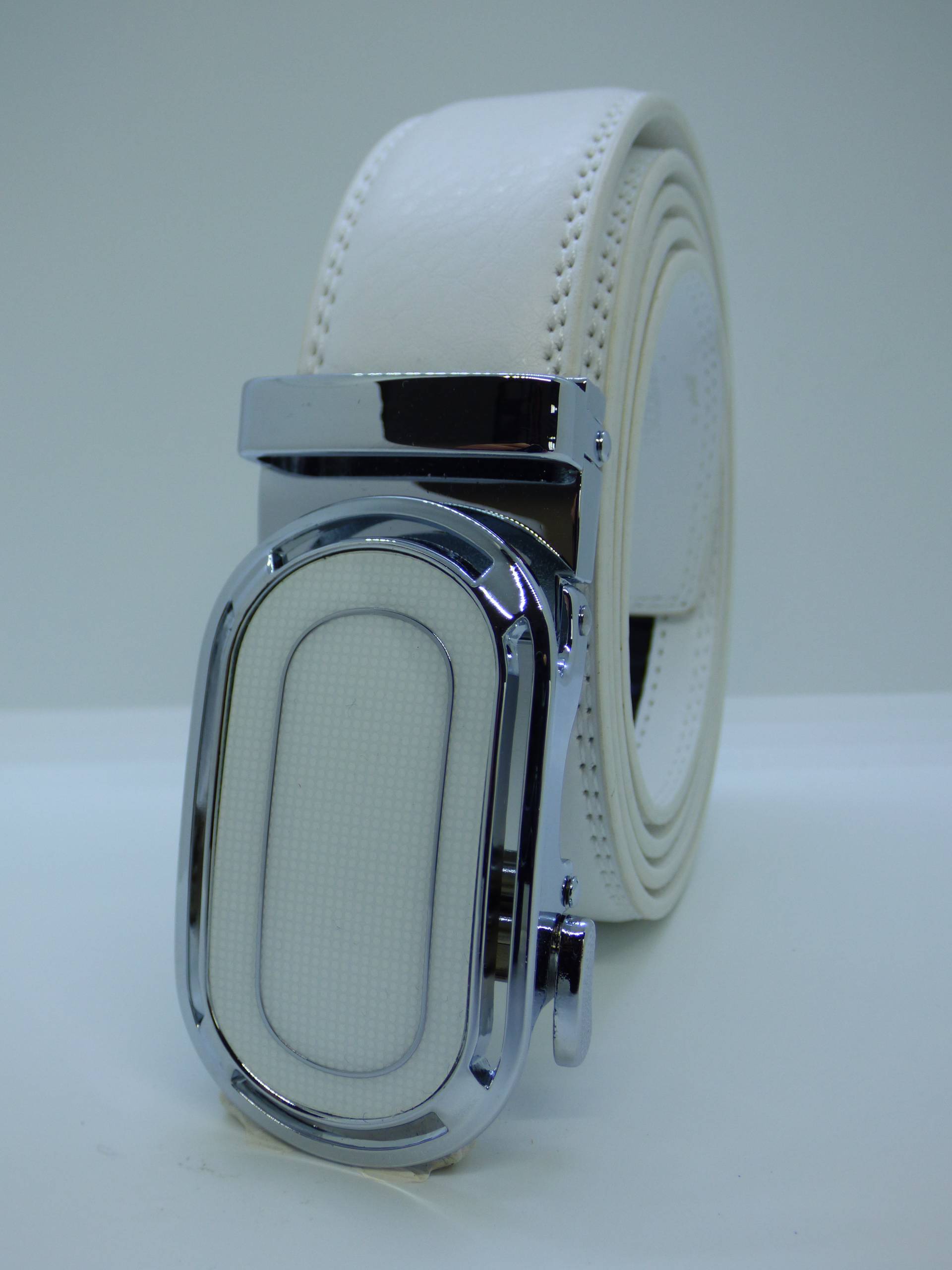Ceinture automatique Blanche ovalisée 3 cm Nouveauté