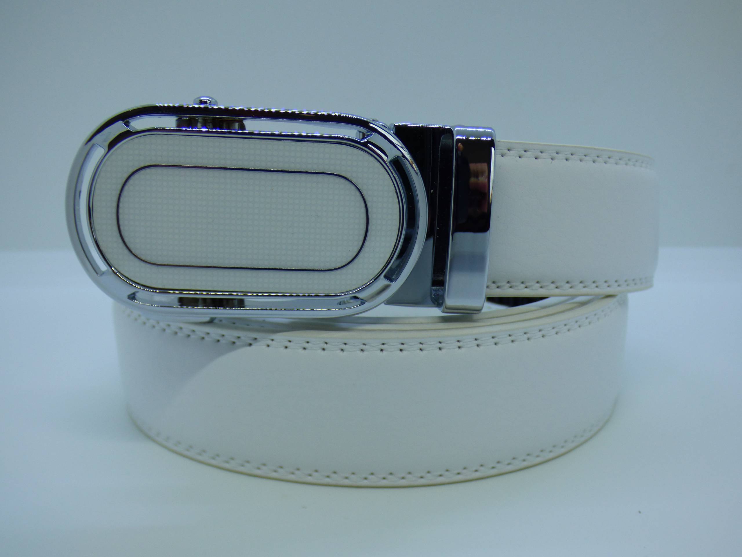 Ceinture automatique Blanche ovalisée 3 cm Nouveauté – Image 2