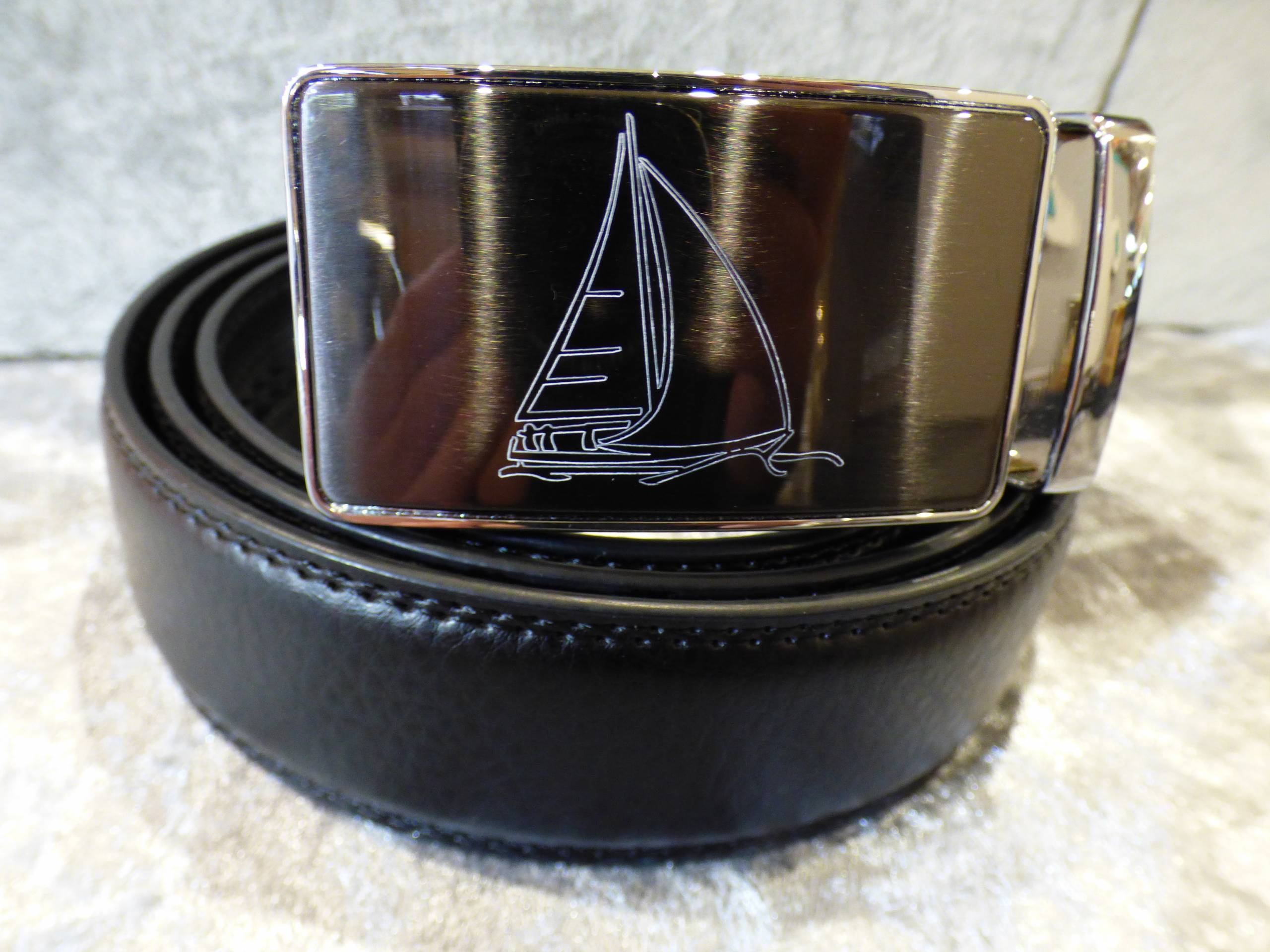 Ceinture automatique Gravure " Voilier" Nouveauté