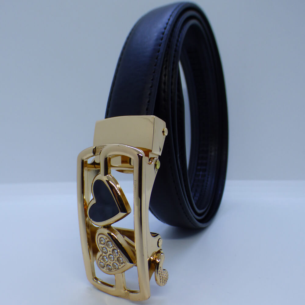 Ceinture automatique femme fashion double coeurs